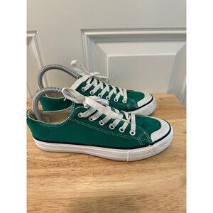 Unbranded Women's Canvas Laced Low Top Green Sneakers Size 38 Sku 2970